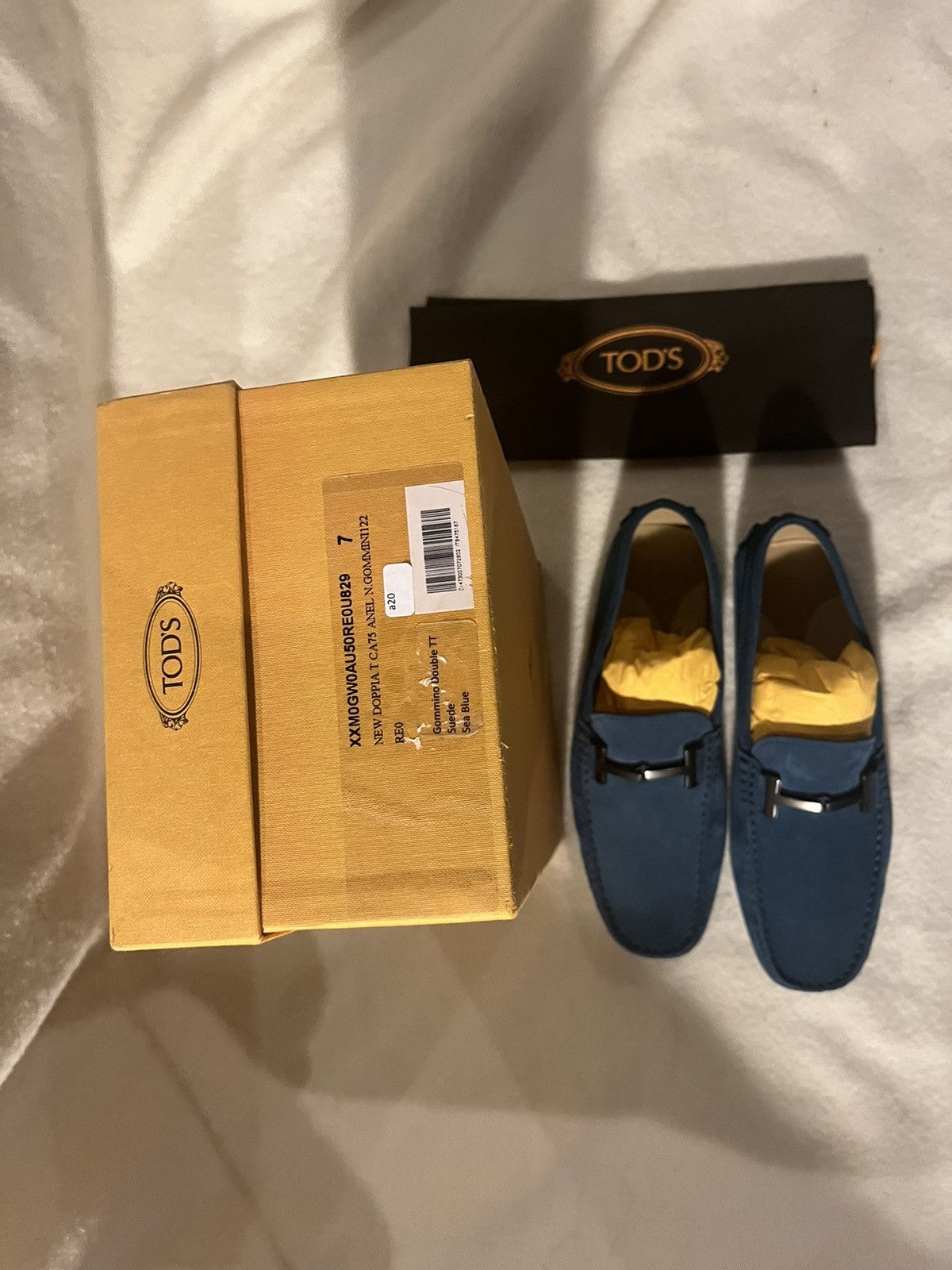 Tod's Gonmino Double TT Suede Sea Blue Size US 7 / EU 40 - 3 Thumbnail