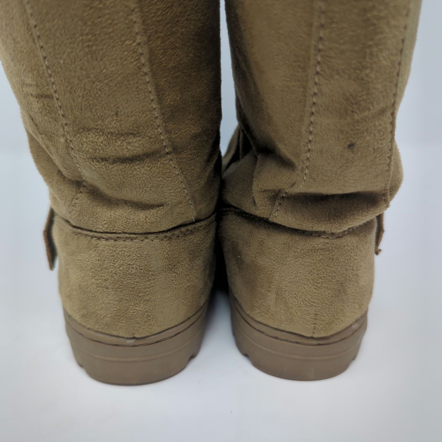 Other SO Womens Boot Tan Suede Fabric Faux Fur Lined Pull On 8 Size US 8 / IT 38 - 4 Thumbnail