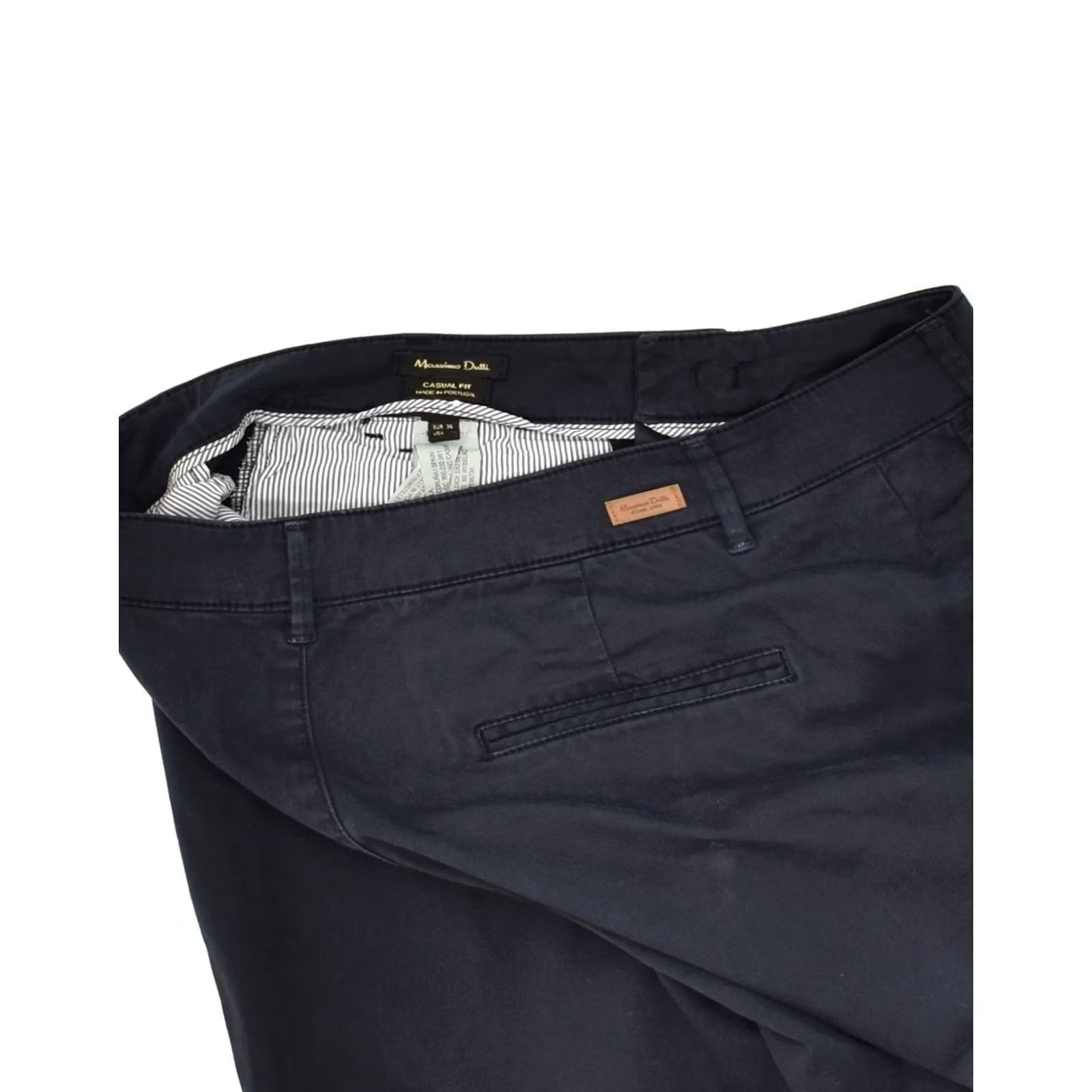 Massimo Dutti MASSIMO DUTTI Womens Casual Fit Slim Chino Trousers Navy Blue Small W27 US 4 Size 28" / US 6 / IT 42 - 3 Thumbnail