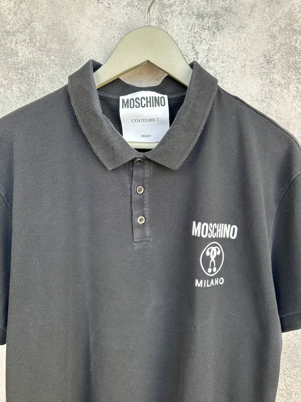 Moschino Moschino Couture Milano Logo Polo Shirt Black SS Cotton Size US XL / EU 56 / 4 - 5 Thumbnail