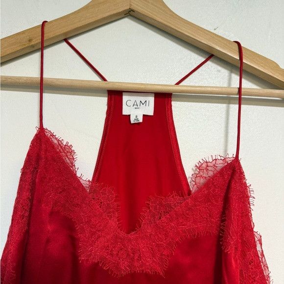 CAMI NYC CAMI NYC Red Silk Lace Trim Camisole Tank Top - Size Small Size S / US 4 / IT 40 - 4 Thumbnail