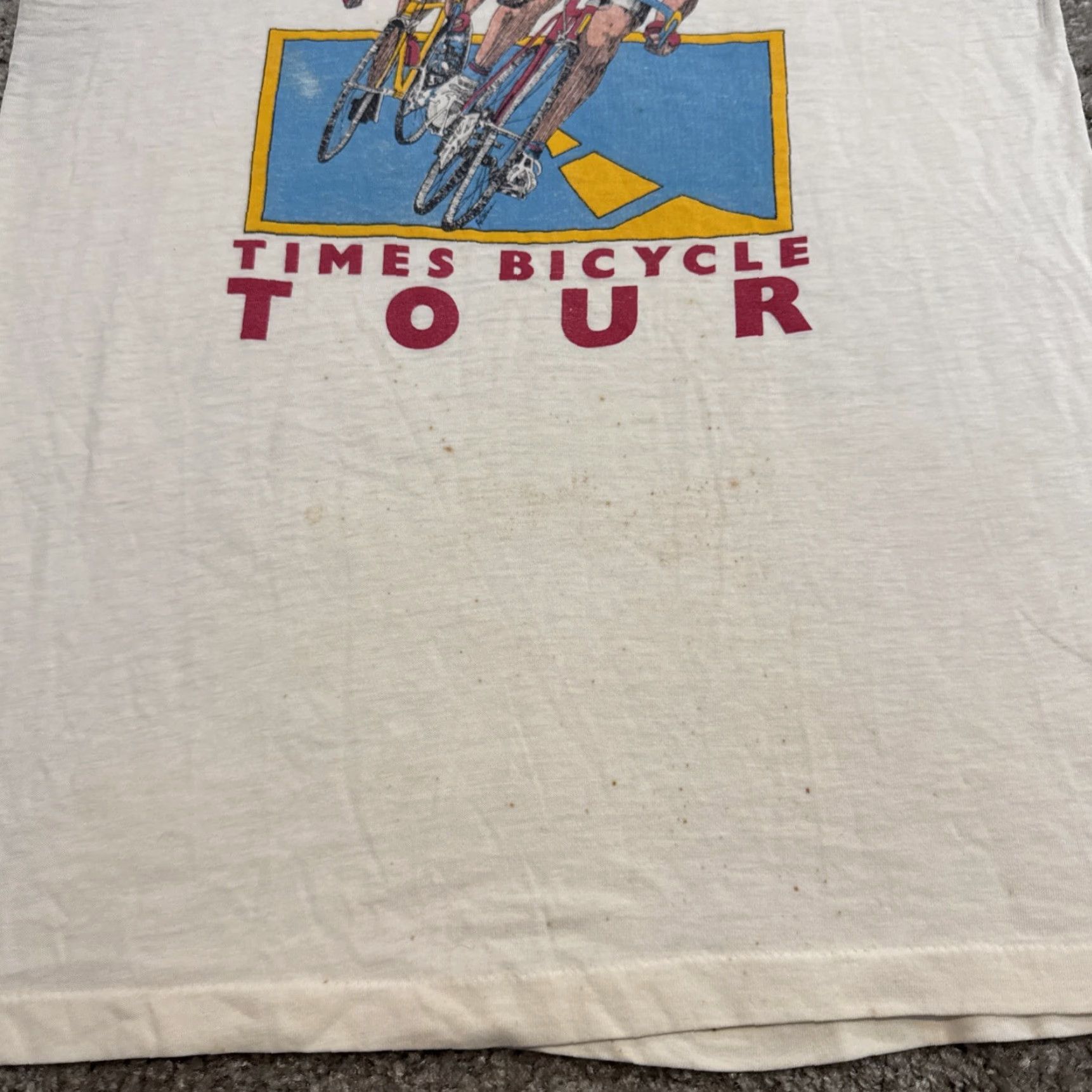 Vintage VINTAGE 1987 Tampa Bay Times Bicycle Tour Race Tank Top T-shirt Large 80s White Mens Tshirt Size US L / EU 52-54 / 3 - 4 Thumbnail