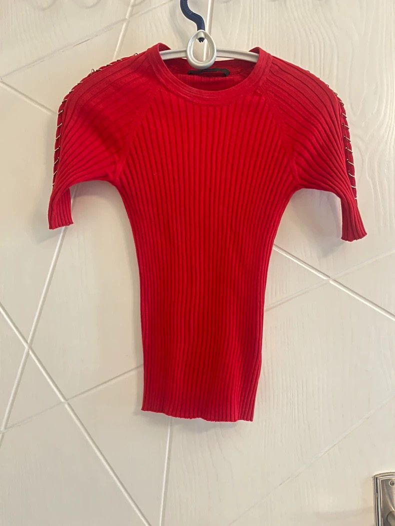 Alexander Wang Red Fitted Knit Top