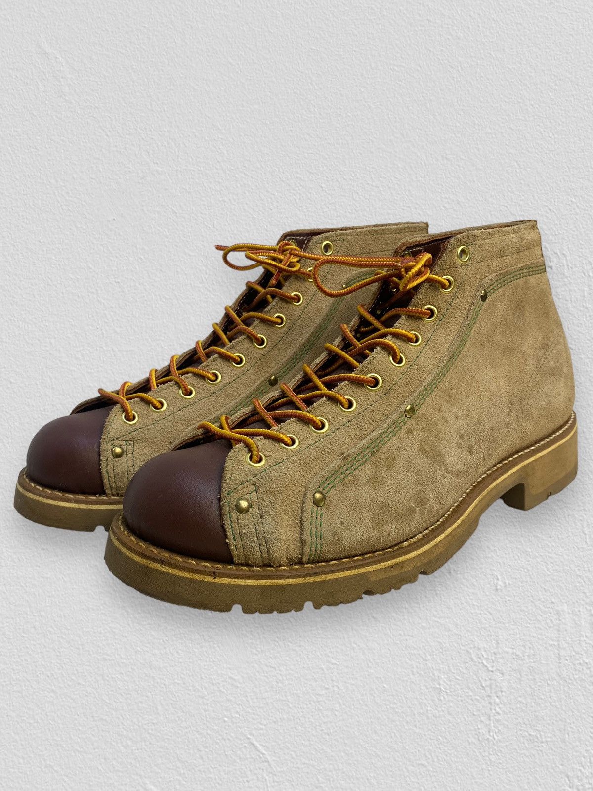 image of Thorogood Roofer Lace Toe Lil Abner Monkey Portage Vintage Shoes in Brown, Men's (Size 10)