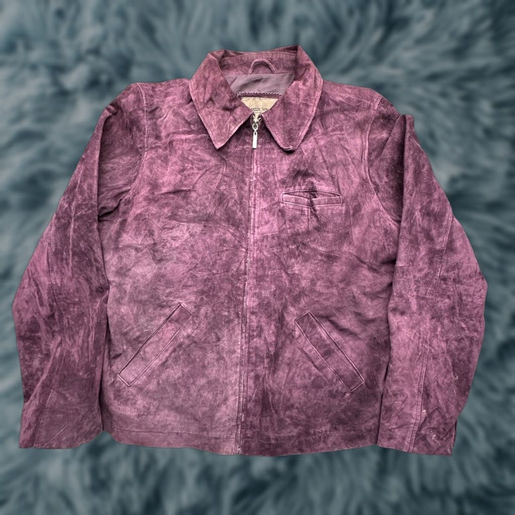 Vintage VINTAGE Brandon Thomas Suede Leather Jacket Womens Medium Purple Lined Bomber Jacket Size M / US 6-8 / IT 42-44 - 1 Thumbnail