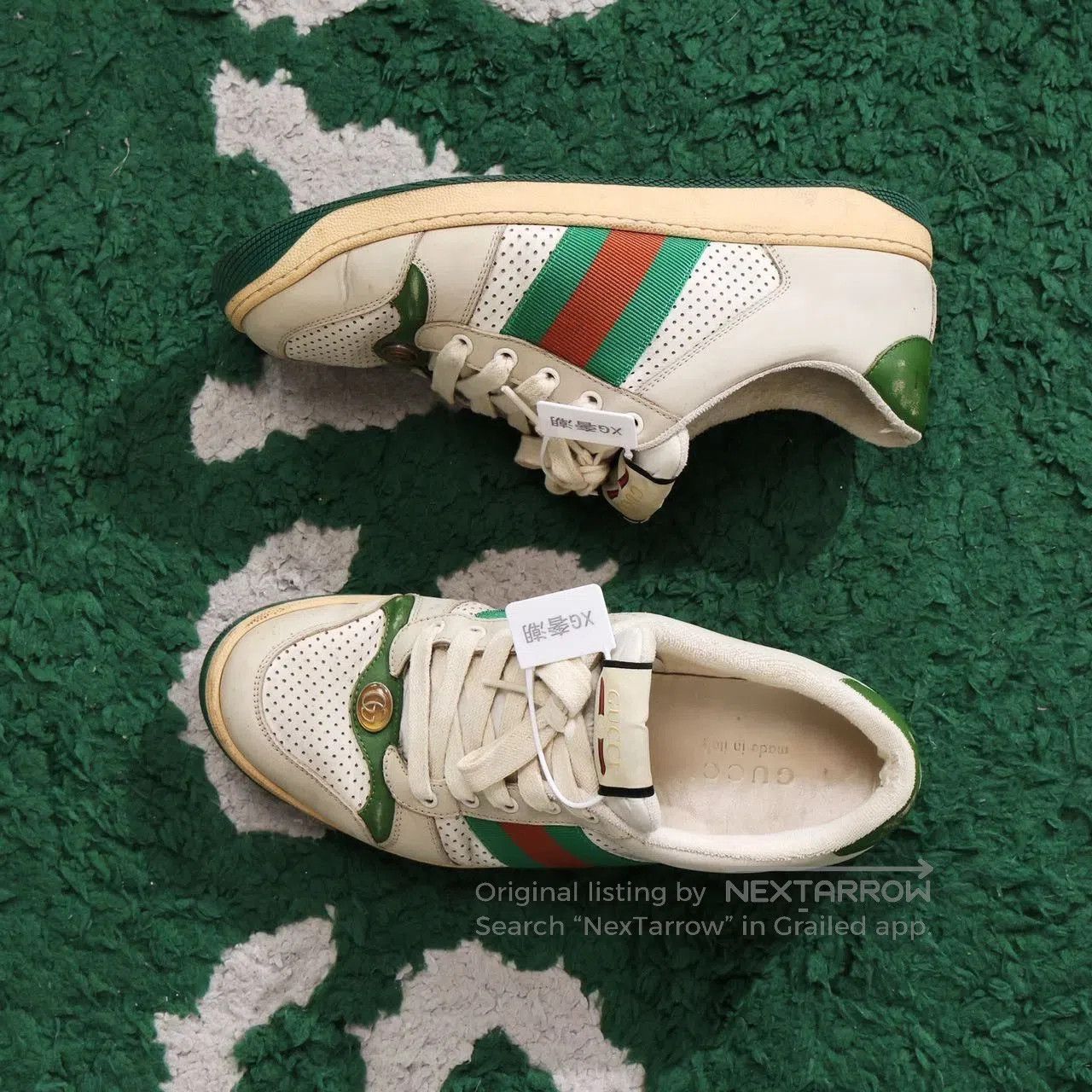 Gucci Gucci Screener Distressed Leather Men's Sneakers. Size US 8.5 / EU 41-42 - 1 Thumbnail