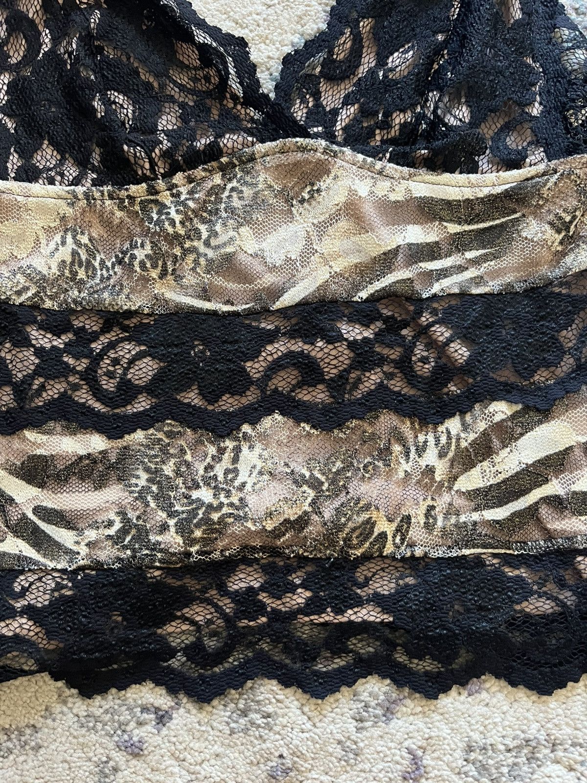 Vintage Vintage Black Lace Tank Size L / US 10 / IT 46 - 2 Thumbnail