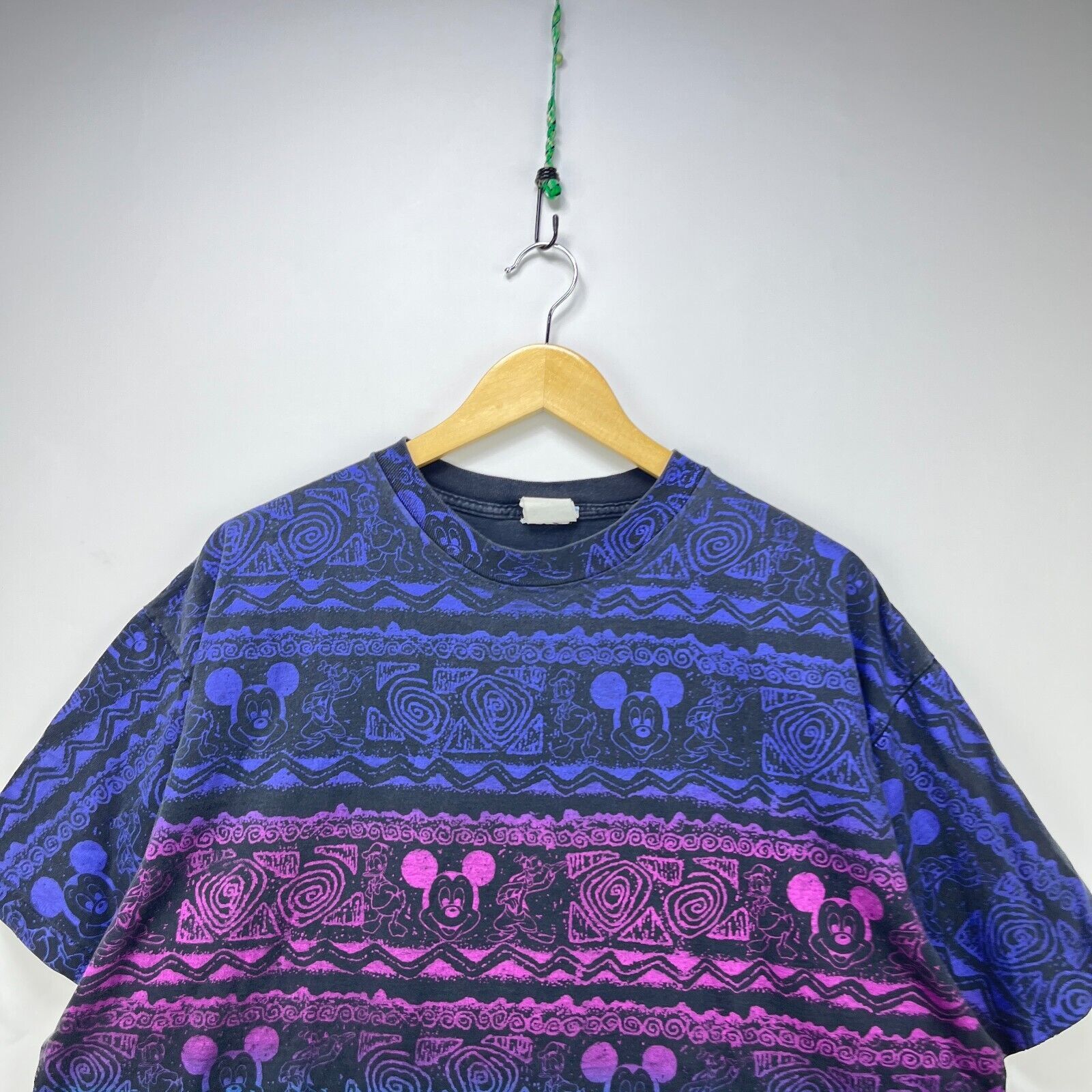 Disney × Vintage Vintage 90s Mickey Mouse All Over Print Trippy T-Shirt OSFA Size US XL / EU 56 / 4 - 2 Thumbnail