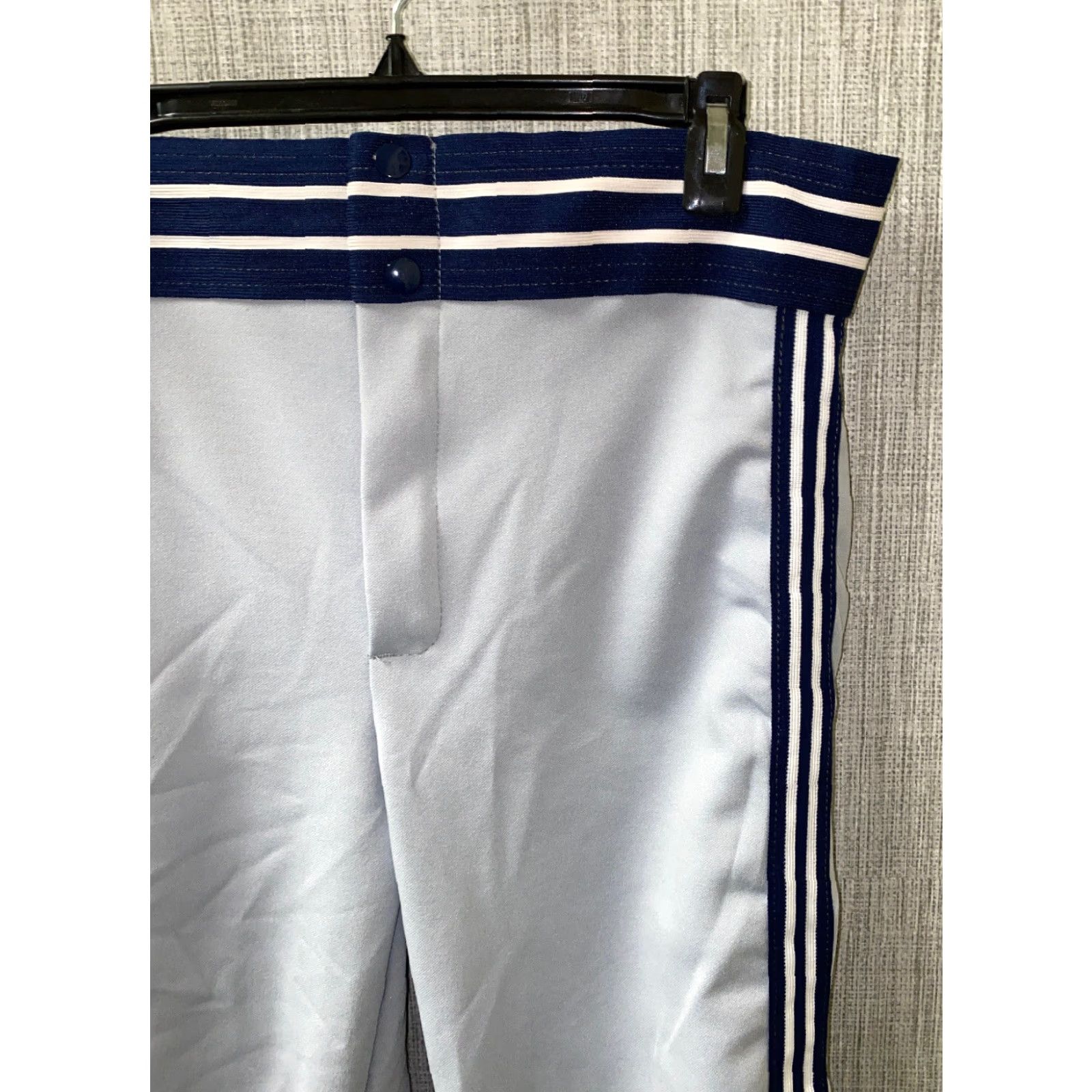 Vintage Bike Womens Zip Fly Pants Gray/Navy Blue M 33x23 Casual Womens Regular Mid Rise Flat Front Polyester Bands Zip Fly 33x23 Size 32" / US 10 / IT 46 - 2 Thumbnail