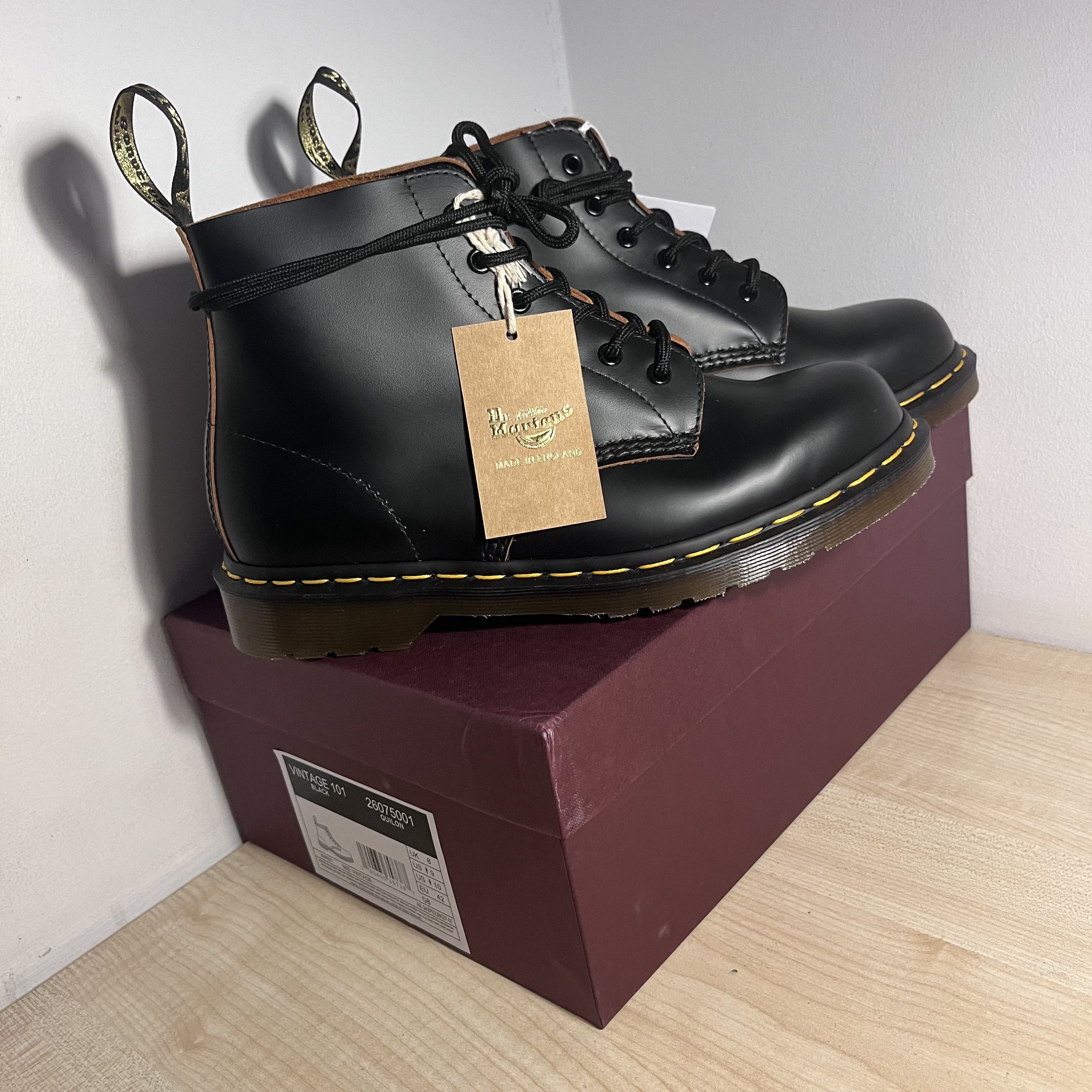 Dr. Martens Dr. Martens 101 Made in England Vintage Leather Ankle Boots Size US 9 / EU 42 - 2 Thumbnail