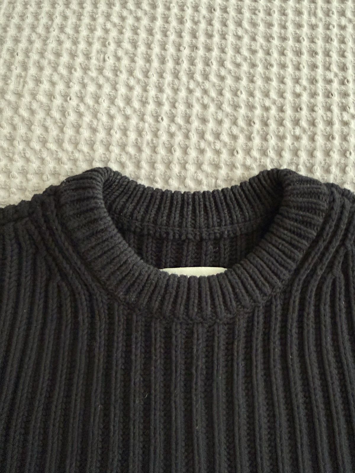 Aime Leon Dore Aimé Leon Dore Waffle Knit Sweater — Jet Black, Size Small Size US S / EU 44-46 / 1 - 2 Thumbnail
