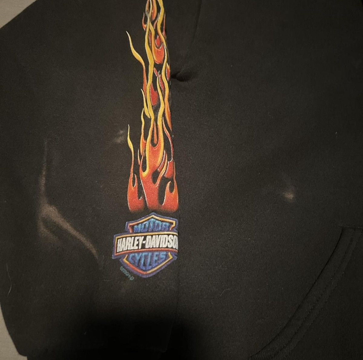 Harley Davidson (L) CRAZY FLAMES VINTAGE Harley Davidson Zip Up Hoodie Size US L / EU 52-54 / 3 - 6 Thumbnail