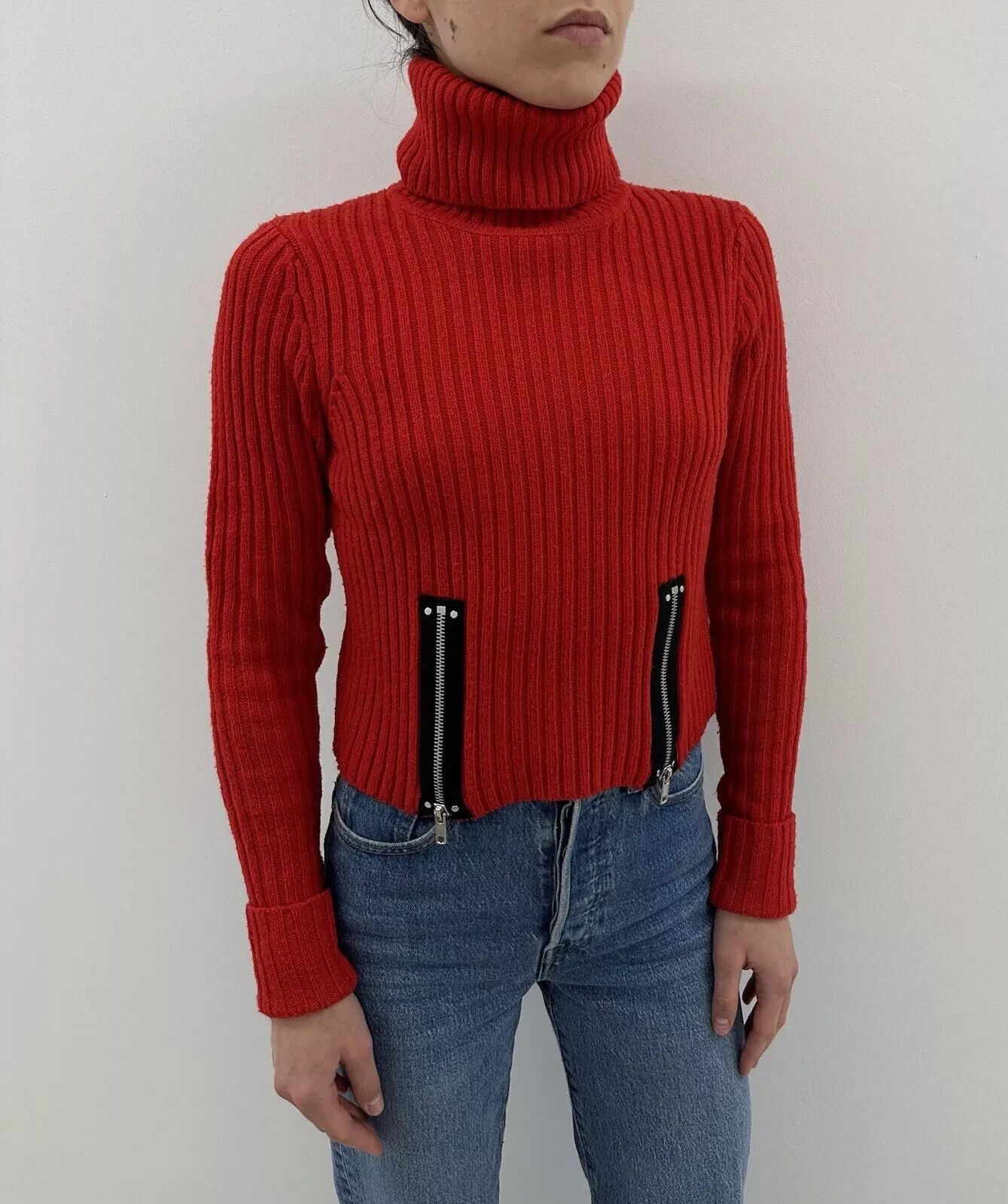 Jean Paul Gaultier Jean Paul Gaultier Lindex Knit Red Sweater Womens Size XS Size XS / US 0-2 / IT 36-38 - 2 Thumbnail