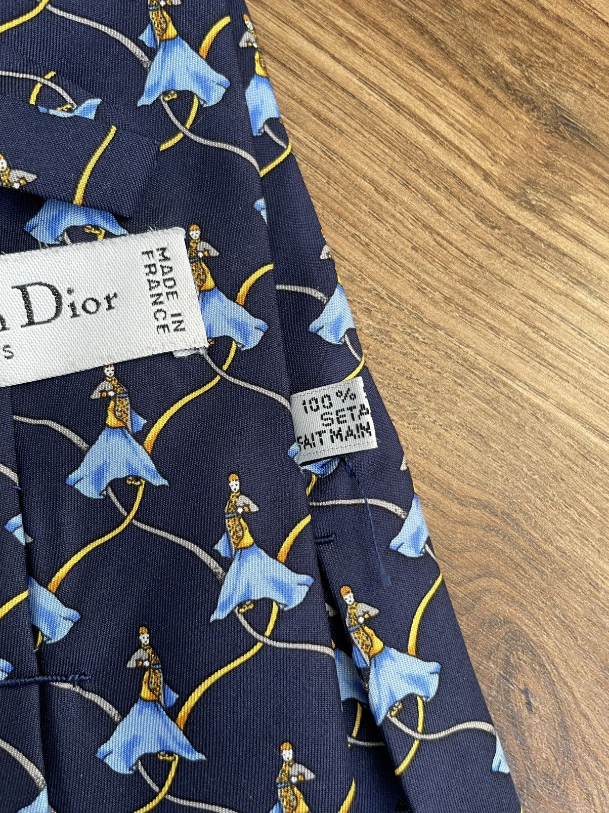Christian Dior Monsieur Christian Dior Silk Tie Patterned Vintage Blue Gold Luxury Size ONE SIZE - 12 Thumbnail