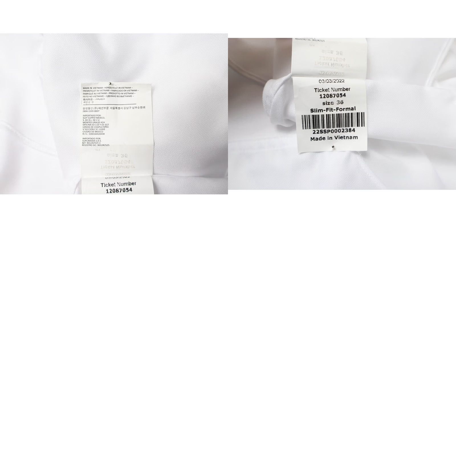 Suitsupply Suitsupply Shirt Mens 36 White Traveller Formal Men Long Sleeve Slim Fit Dress Size 36R - 8 Thumbnail