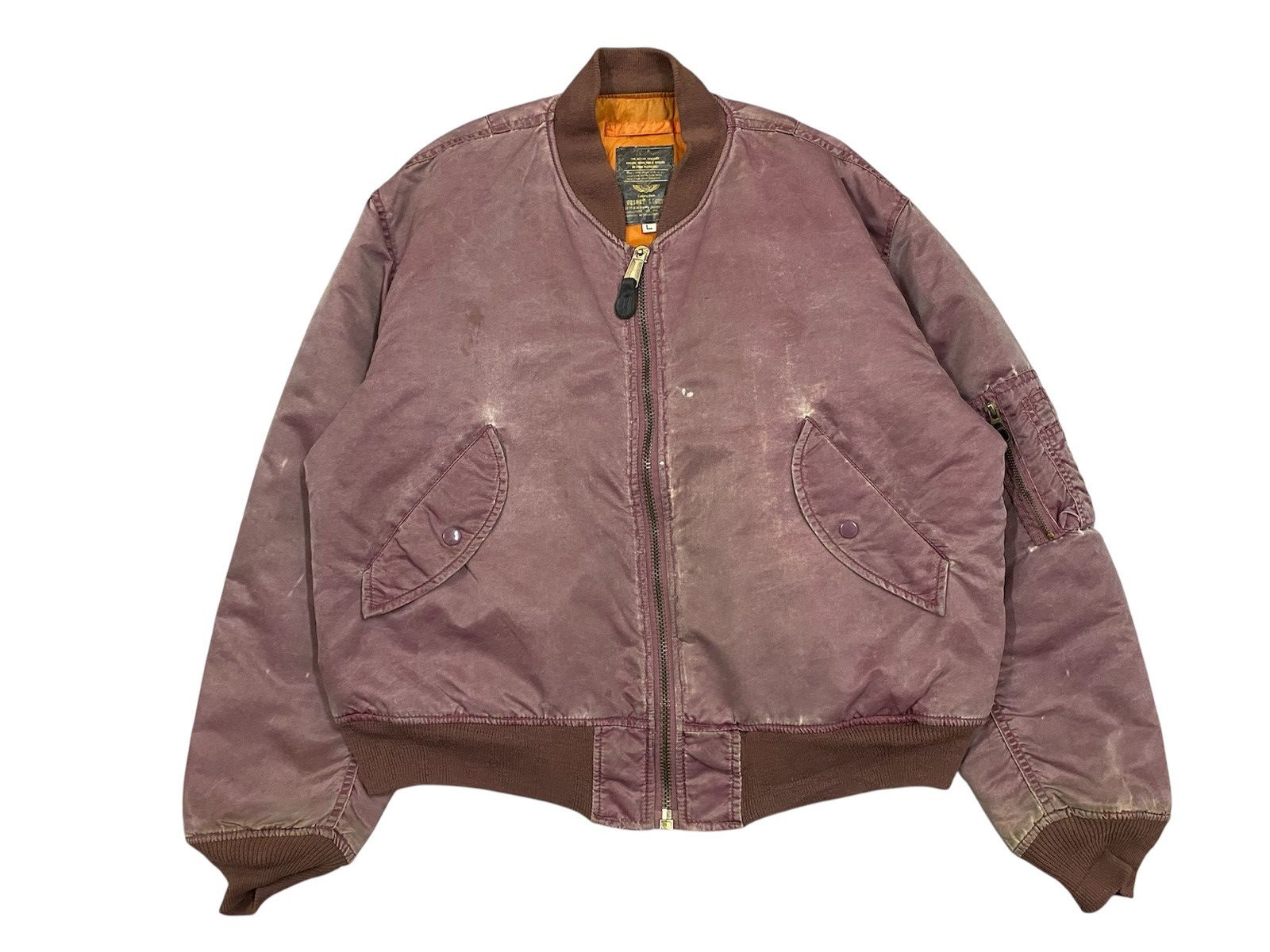 Vintage Vintage Bomber Burgundy Faded Distressed Size US L / EU 52-54 / 3 - 1 Thumbnail