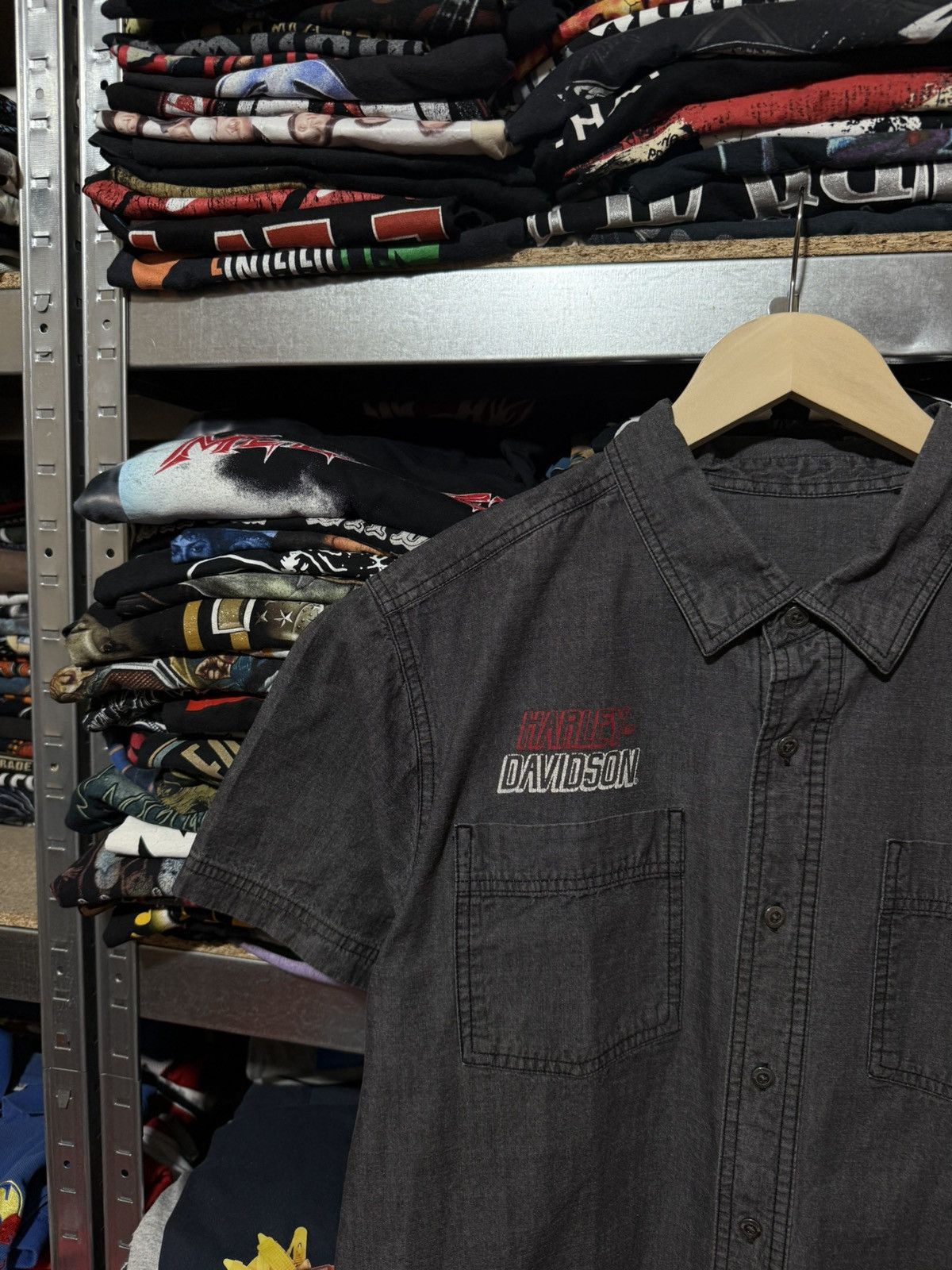 Harley Davidson Vintage 00s Harley Davidson Racing Button Short Sleeve Shirt Size US XL / EU 56 / 4 - 3 Thumbnail