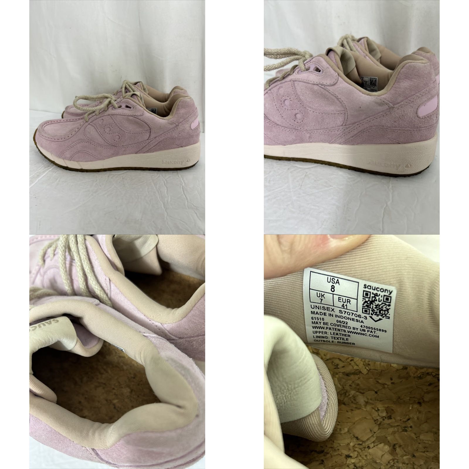 Saucony Saucony Shadow 6000 Pink/Gum Sneakers Men's 8 Medium Leather Suede Size US 8 / EU 41 - 8 Thumbnail