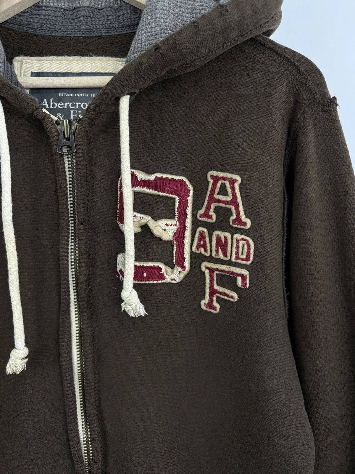Abercrombie & Fitch 🇺🇸 Y2K Abercrombie Fitch Distressed Hoodie Opium Style Rare Size US M / EU 48-50 / 2 - 4 Thumbnail
