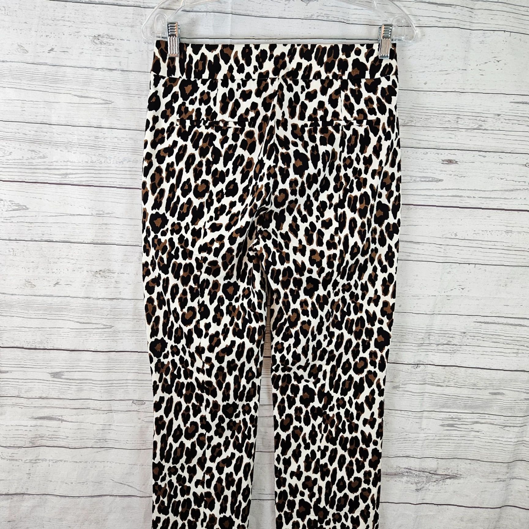 J.Crew J Crew Womens Pant Remi Leopard Sz 4 Black Brown Side Zip High Rise Size 27" / US 4 / IT 40 - 4 Thumbnail