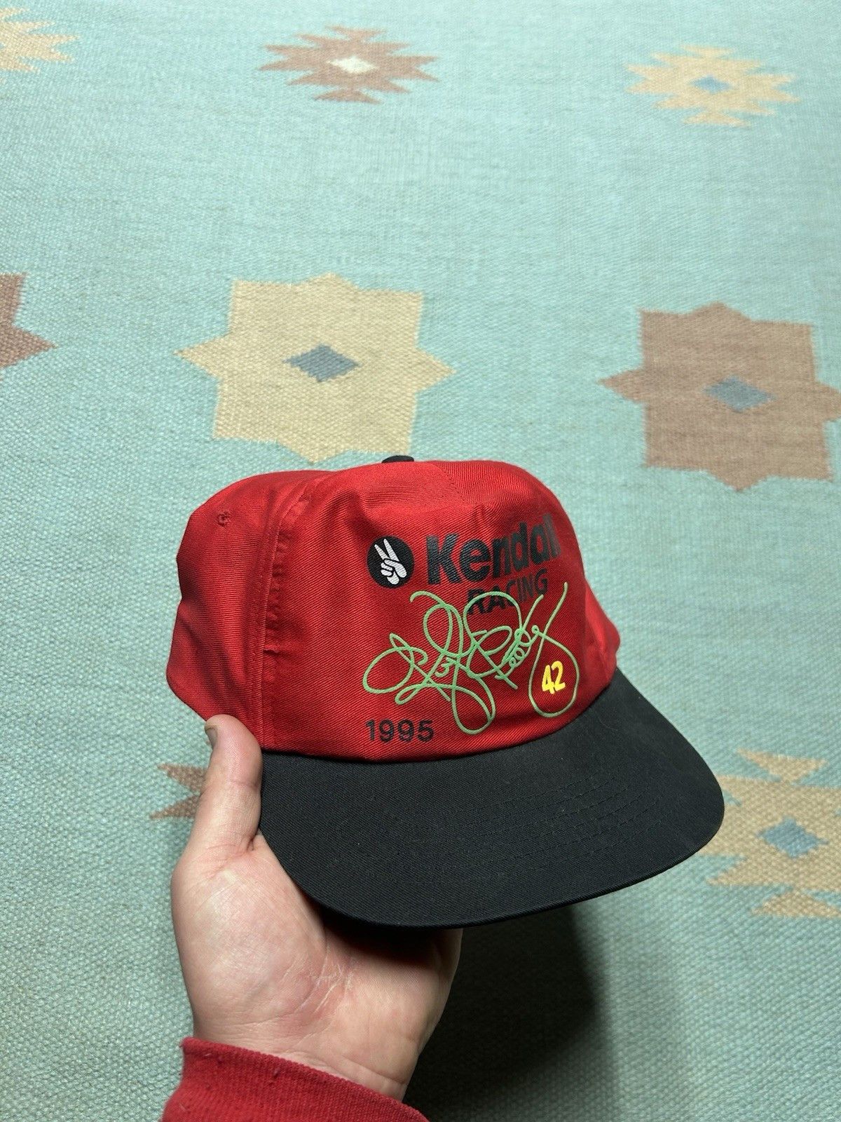 Vintage Vtg 90s hat Kendall racing Kyle petty motor oil nascar 1995 Size ONE SIZE - 1 Thumbnail