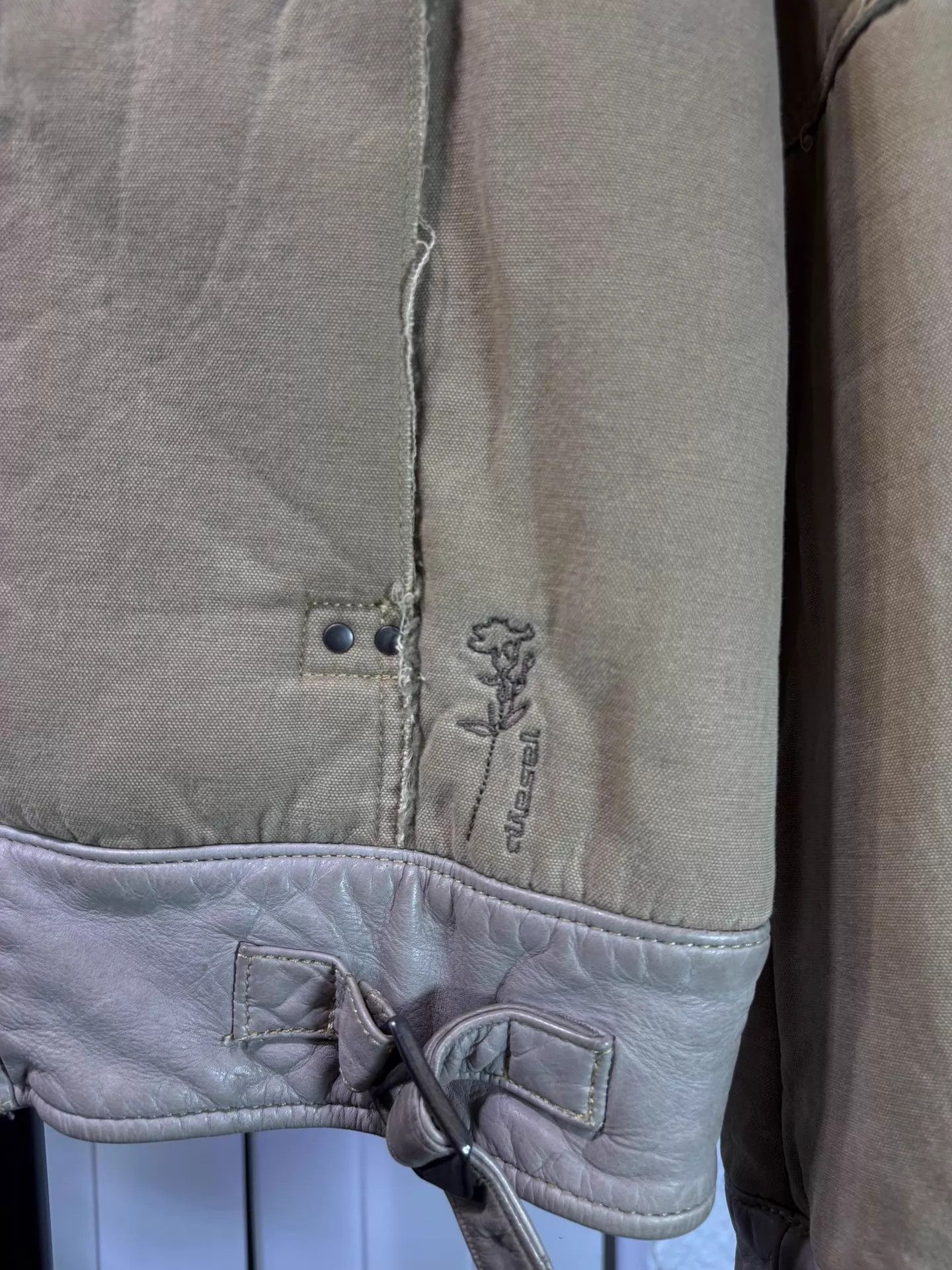 Disney Diesel 00s Fleece Lined Pigskin Panel Short Jacket Size S / US 4 / IT 40 - 3 Thumbnail