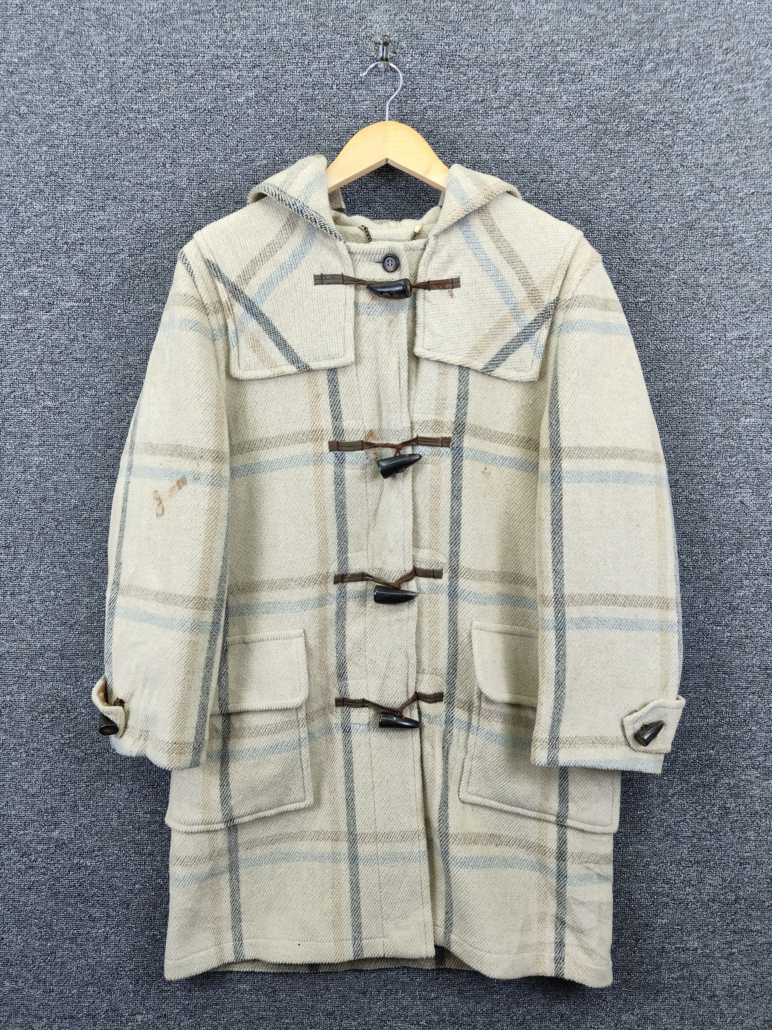 Aquascutum Aquascutum Checked Double Breasted Wool Duffle Coat Size US L / EU 52-54 / 3 - 1 Thumbnail