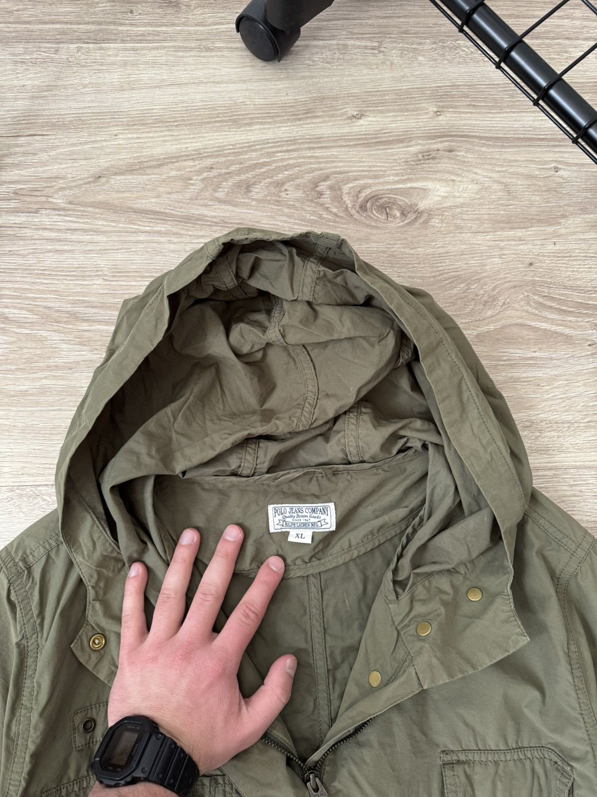 Other Vintage Polo Ralph Lauren Khaki Military Parka Jacket Size XL / US 12-14 / IT 48-50 - 6 Thumbnail