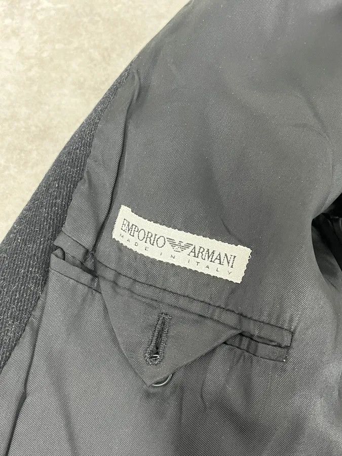 Emporio Armani 1990s Emporio Armani Dark Obscure Wool Long Coat Size US M / EU 48-50 / 2 - 9 Thumbnail