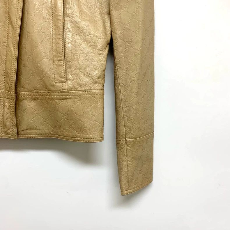 Gucci Gucci Double G full-print khaki leather jacket 2504-Nextarr Size M / US 6-8 / IT 42-44 - 8 Thumbnail