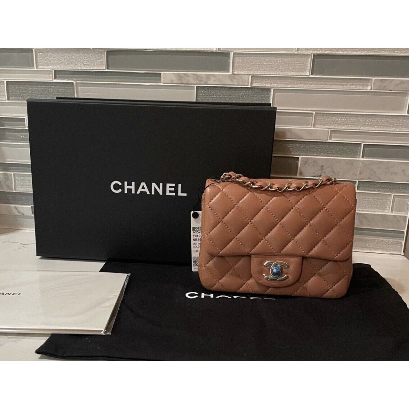 Chanel Chanel 22s Mini Square 🤎Caramel🤎 Lambskin LGHW NWT Size ONE SIZE - 2 Thumbnail