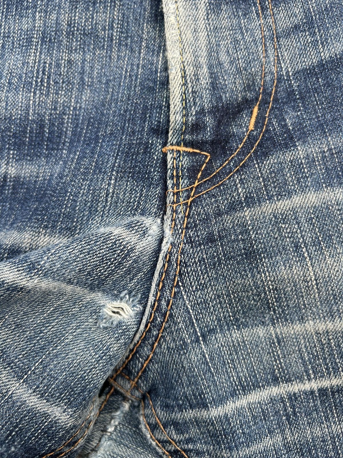 Kapital Vintage Edwin 505V Selvedge Distressed Denim Jeans Size US 40 / EU 56 - 8 Thumbnail
