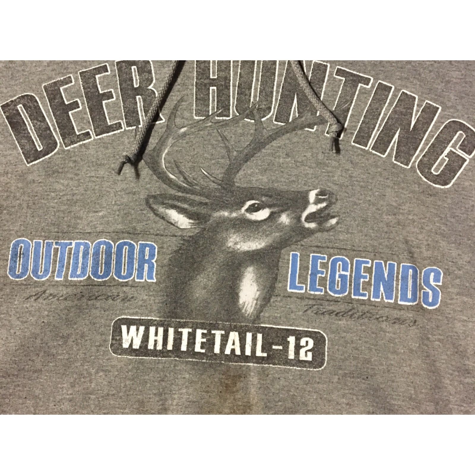 Vintage VINTAGE Outdoor Legends Deer Hunting Faded Distress Hoodie XL Gray Mens Sweatshirt Pullover 90s USA Military Grunge Hunting Theme Size US XL / EU 56 / 4 - 2 Thumbnail