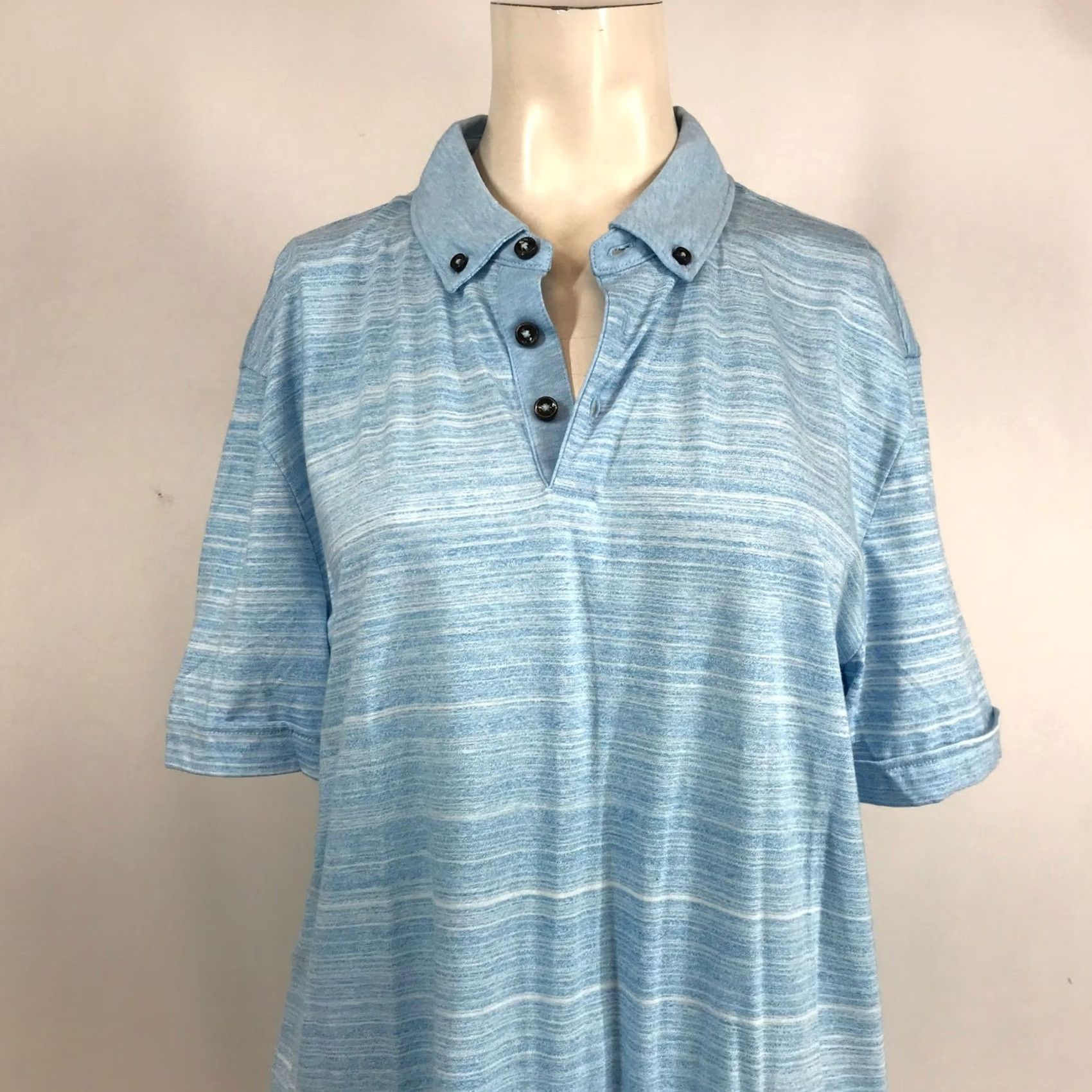 Hugo Boss VINTAGE? No. Hugo Boss Pelham 03 Polo Shirt Slim Fit Light Blue Space Dye Jersey Mens XL NEW Size US XL / EU 56 / 4 - 2 Thumbnail