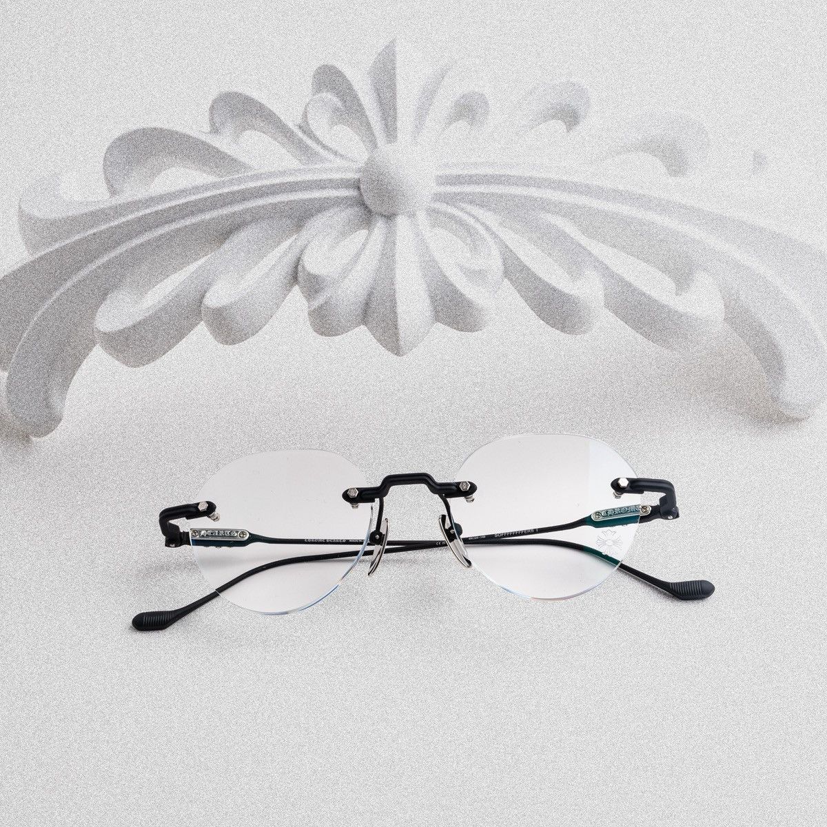 Chrome Hearts CHROME HEARTS SOFFFFFFFFERS I MATTE BLACK/SHINY SILVER GLASSES Size ONE SIZE - 6 Thumbnail