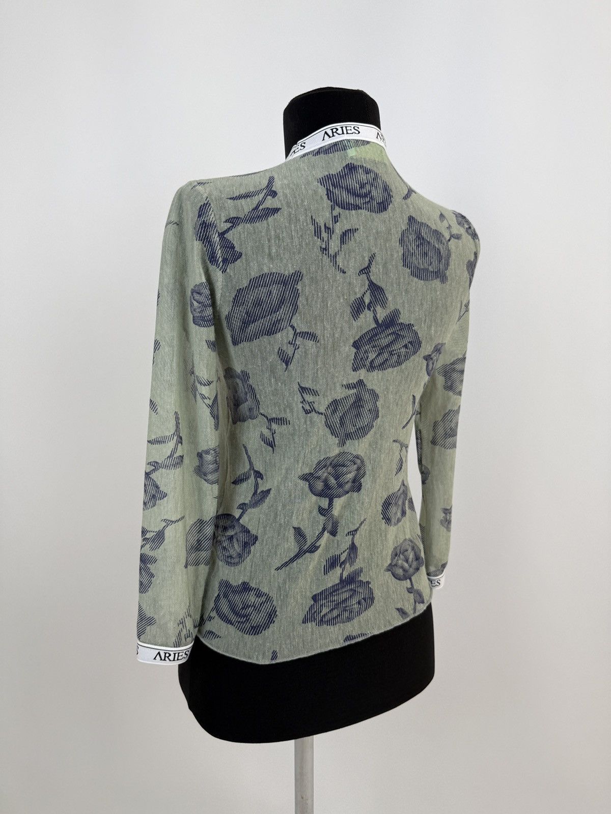 Aries Aries Roses Tulle Printed Long Sleeve Mesh Top Size M / US 6-8 / IT 42-44 - 2 Thumbnail