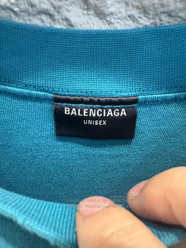 Balenciaga Balenciaga Teal Short Sleeve T-Shirt Size US S / EU 44-46 / 1 - 2 Thumbnail