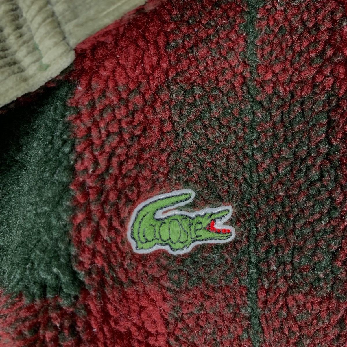 Lacoste LACOSTE Red Tartan Checked Fleece Jacket #1279-C58 Size US XL / EU 56 / 4 - 15 Thumbnail