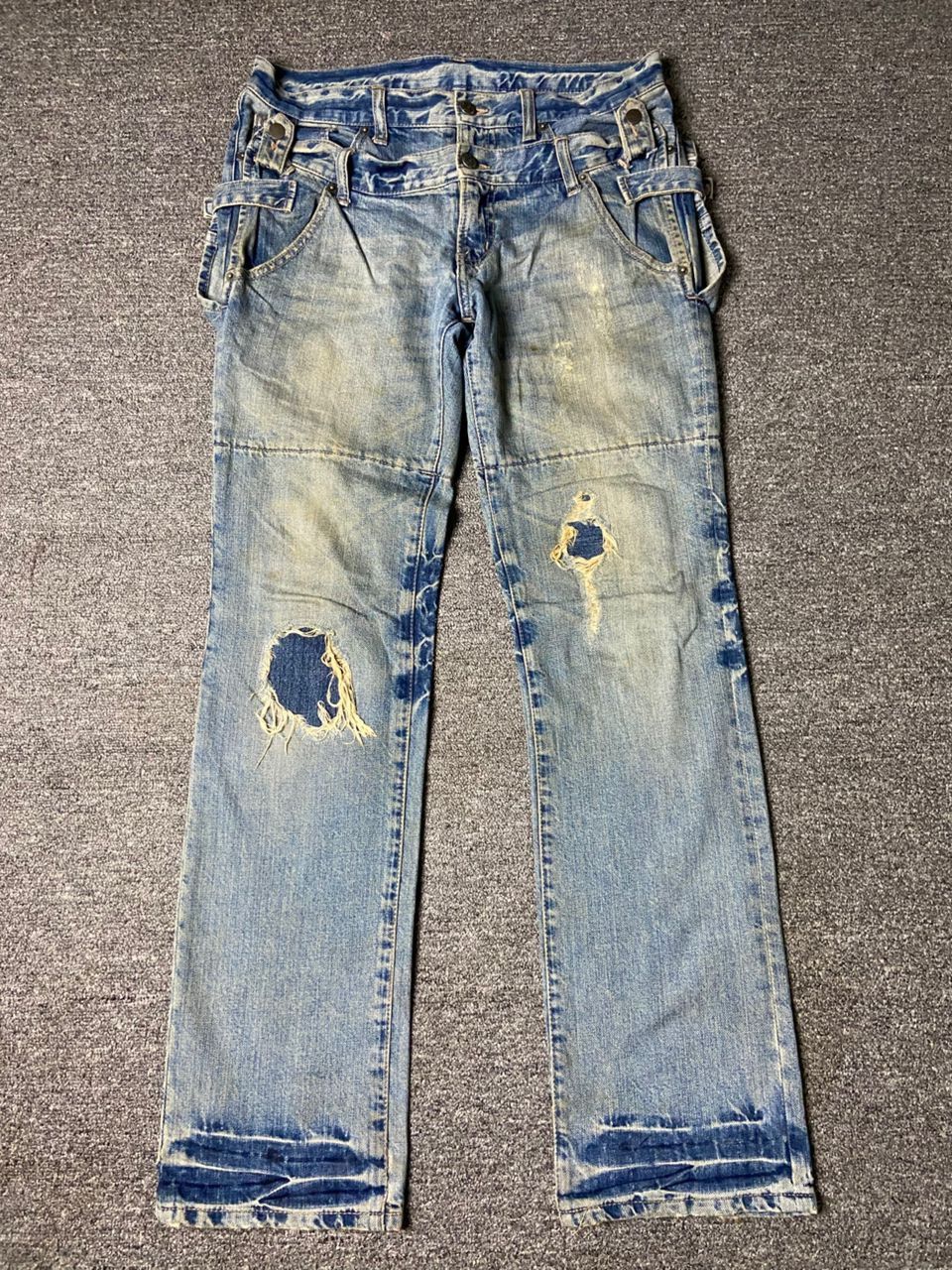 PPFM 🔥Vintage PPFM Double Waist Distressed Jeans🔥 (136) Size US 32 / EU 48 - 1 Thumbnail