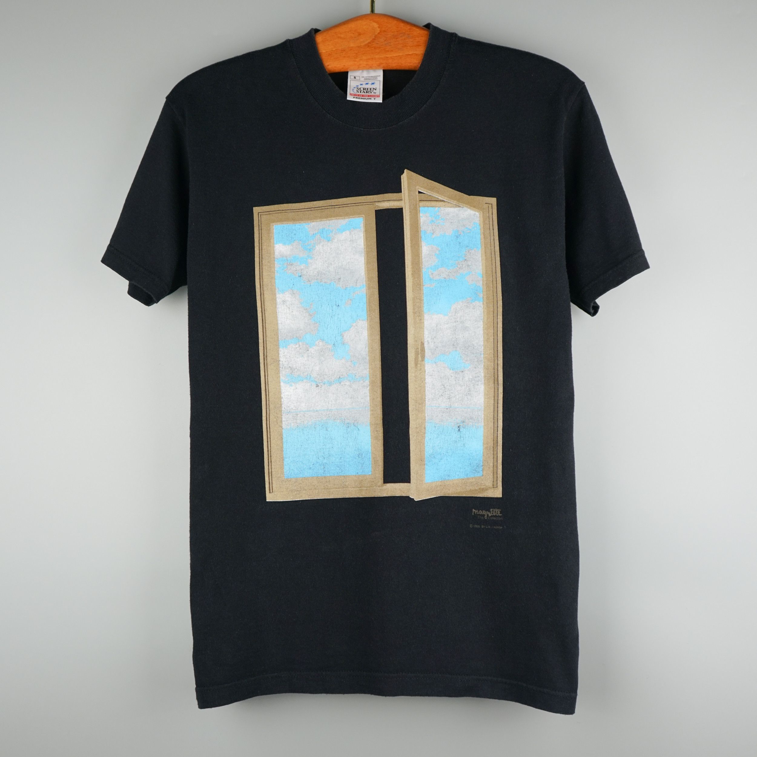 Image of Art x Arts Science Vintage 1995 Rene Magritte The Telescope T-Shirt in Black, Men's (Size Small)