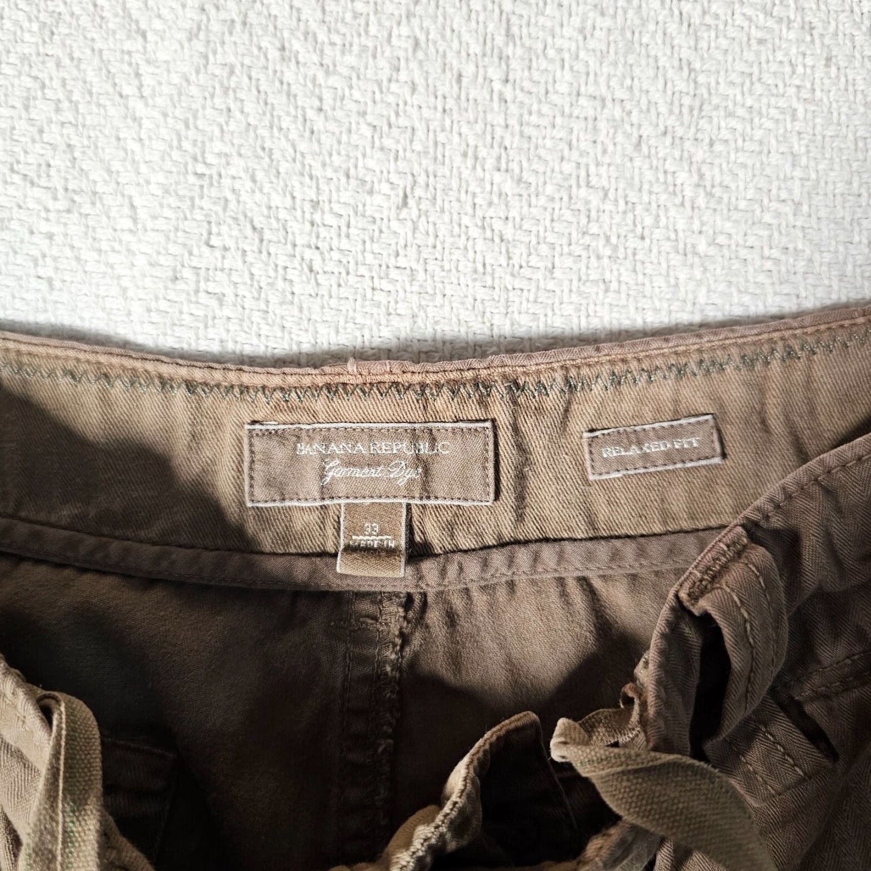 Banana Republic Banana Republic Shorts Cargo Relaxed Fit Men 33 Tan Stone Cotton Outdoor Casual Garment Dye Size US 33 - 2 Thumbnail