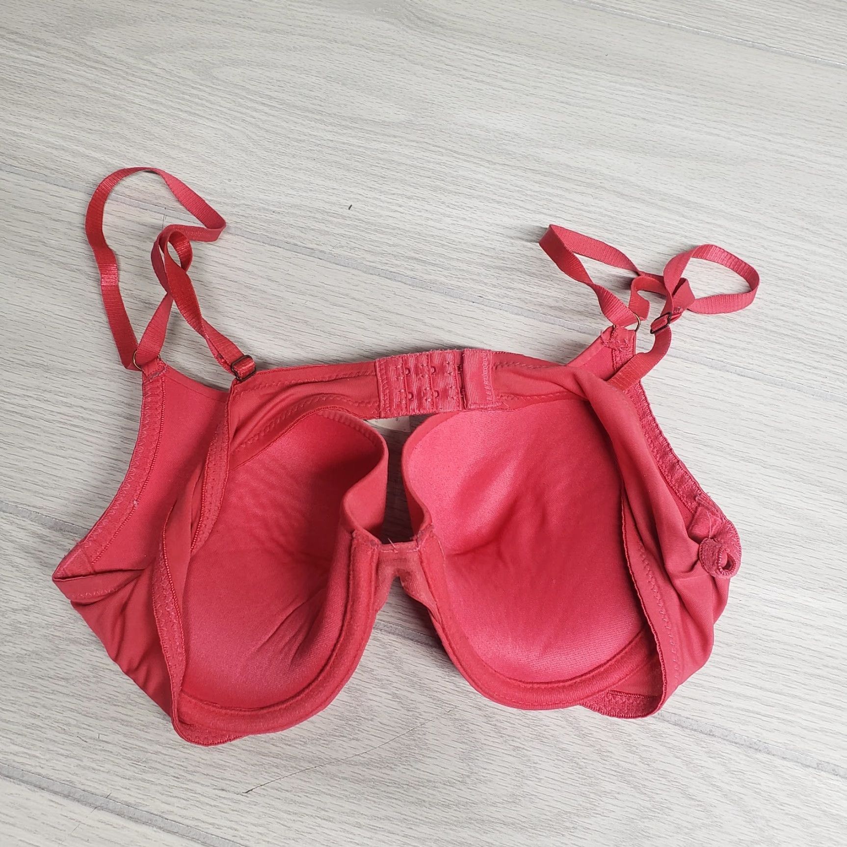 Jessica Simpson Jessica Simpson Bra 34C Pink Red PushUp Underwire Lace Solid Women Size ONE SIZE - 2 Thumbnail