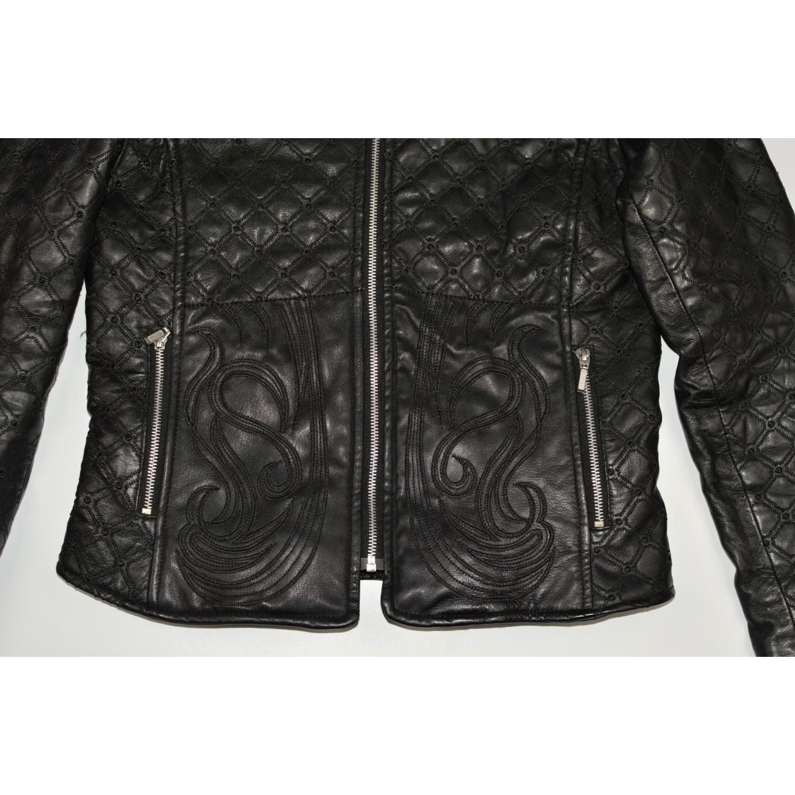 Vintage Cigno Nero Women's Style Factor Leather Jacket Shirt Jacket Black 40 Ladies Size S / US 4 / IT 40 - 3 Thumbnail