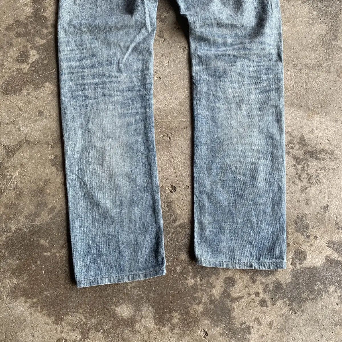 Kaihara Denim REDLINE‼️Japanese Vintage LightWash DistressedDenim Selvedge Size US 32 / EU 48 - 12 Thumbnail