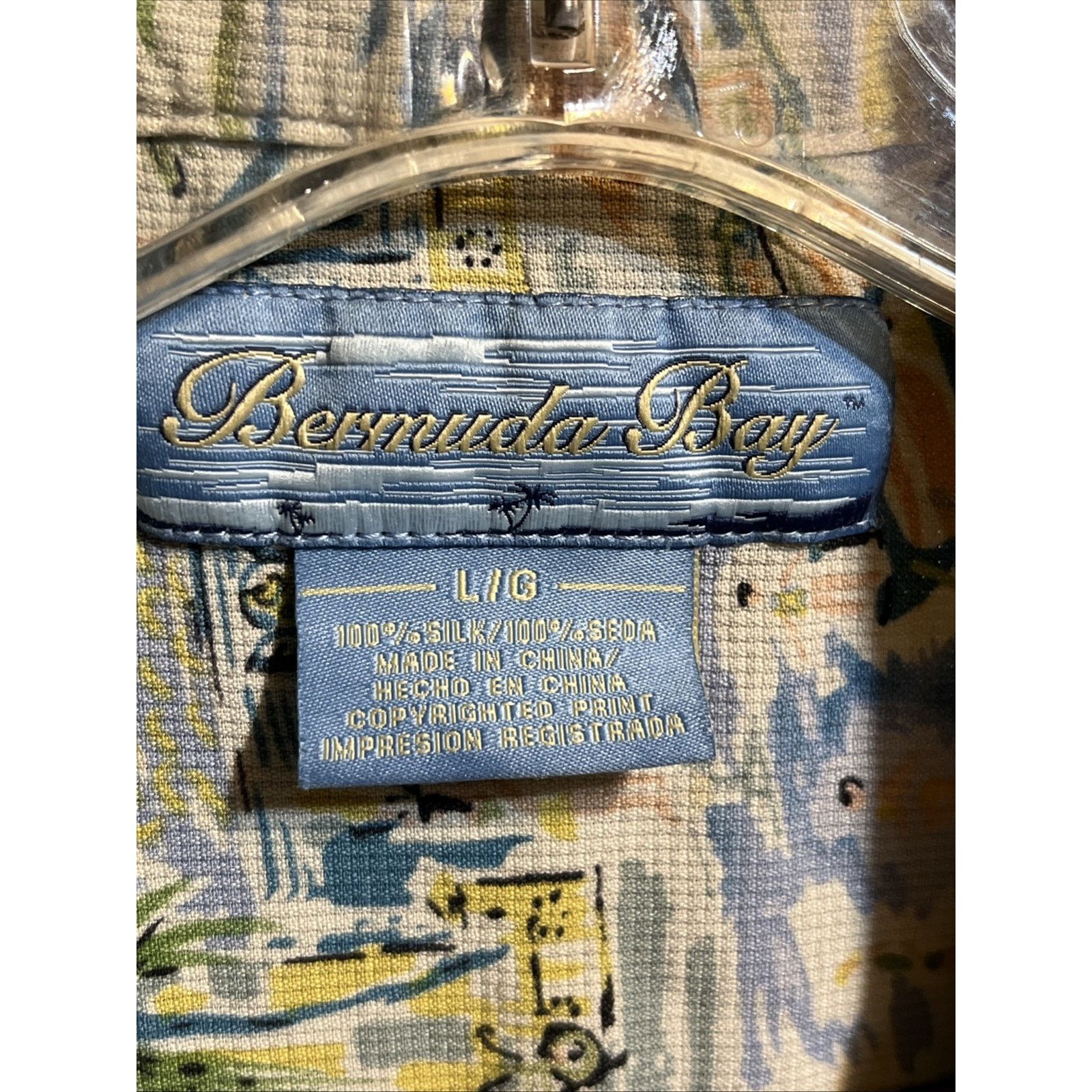 Other Bermuda Bay 100% Silk Hawaiian Shirt Men's Large Blue Fish Size US L / EU 52-54 / 3 - 3 Thumbnail