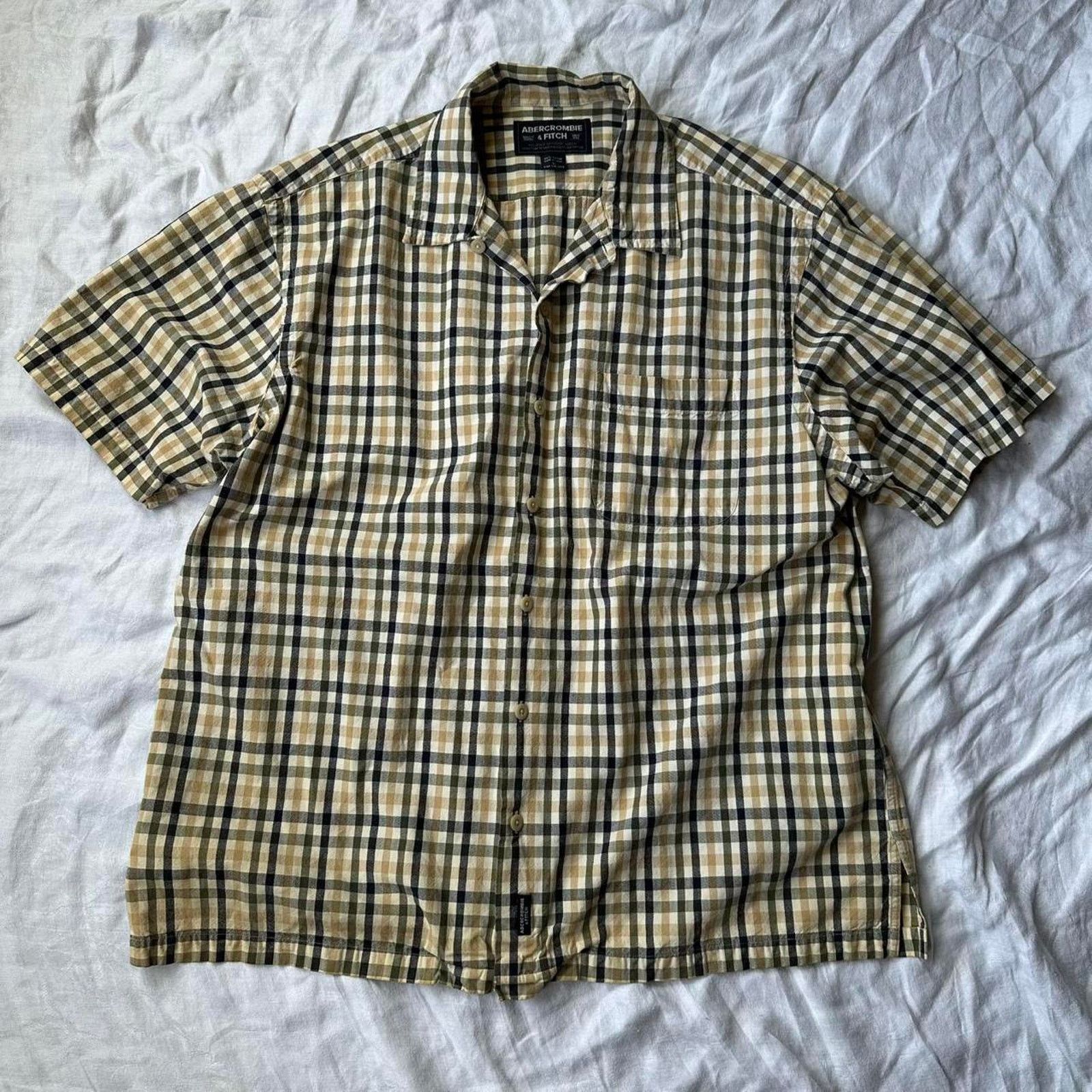 Abercrombie & Fitch × Vintage Vintage 00s Abercrombie & Fitch Plaid Button Up Short Sleeve Size US XL / EU 56 / 4 - 2 Thumbnail