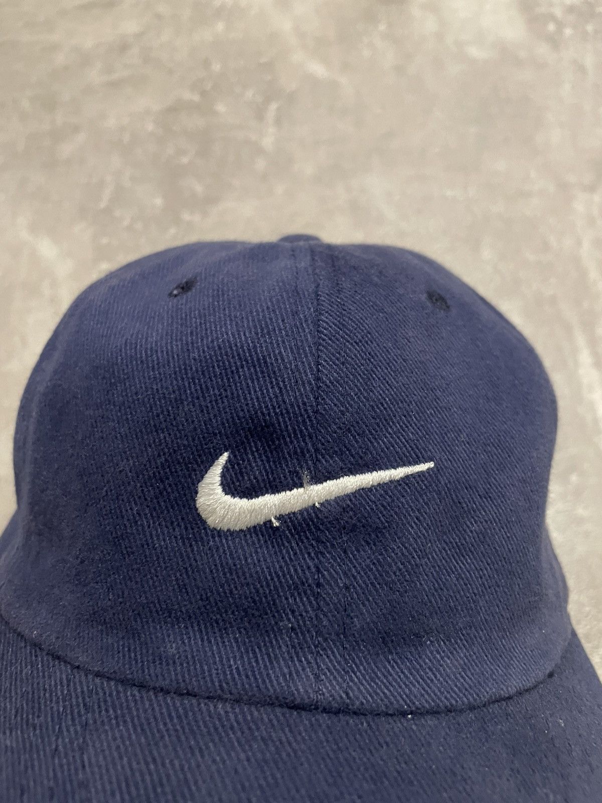 Nike × Vintage Vintage Nike Swoosh Logo Navy Blue Y2K Cap 90s Size ONE SIZE - 3 Thumbnail