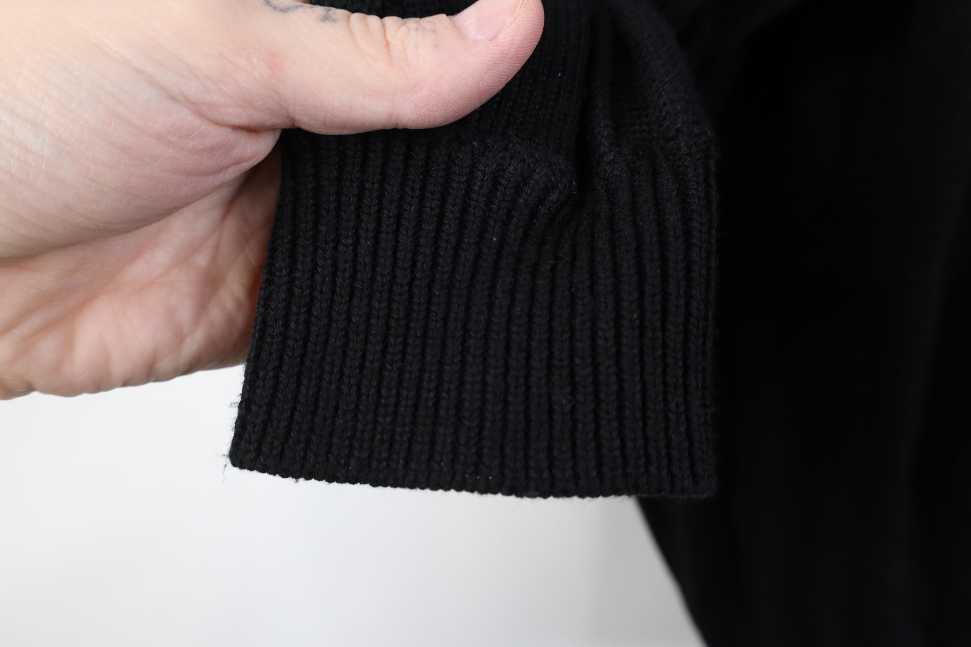 Vintage Vintage 90s Streetwear Ribbed Knit Collared Sweater Black Size US L / EU 52-54 / 3 - 8 Thumbnail