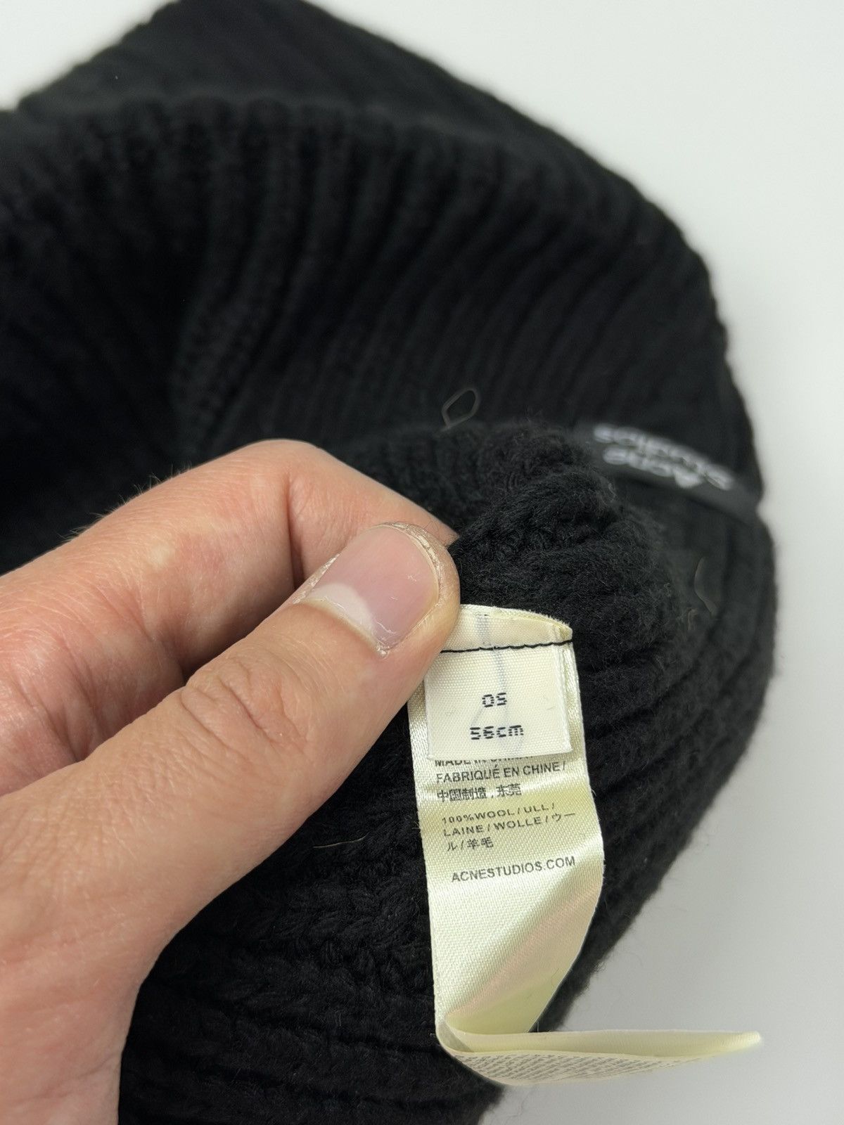 Acne Studios Acne Studios Pansy Beanie Hat Wool Black Size ONE SIZE - 8 Thumbnail