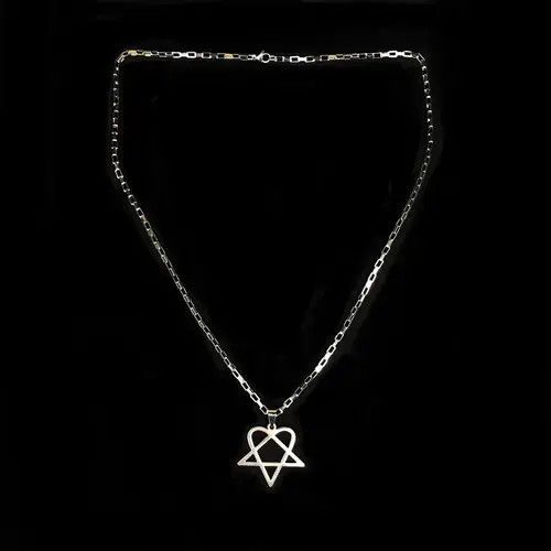 Jewelry Heart Necklace Punk Grunge Chain Y2K Size ONE SIZE - 4 Thumbnail